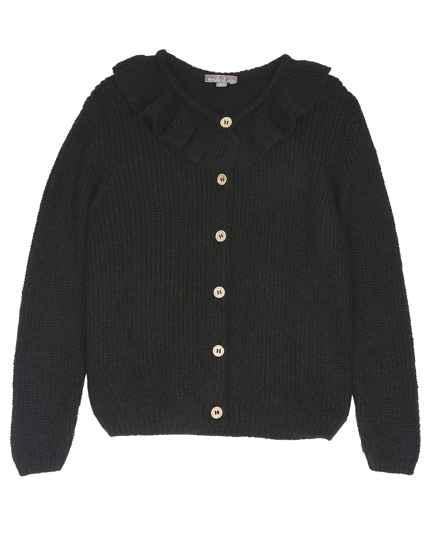 Cardigan alpaga collerette noir