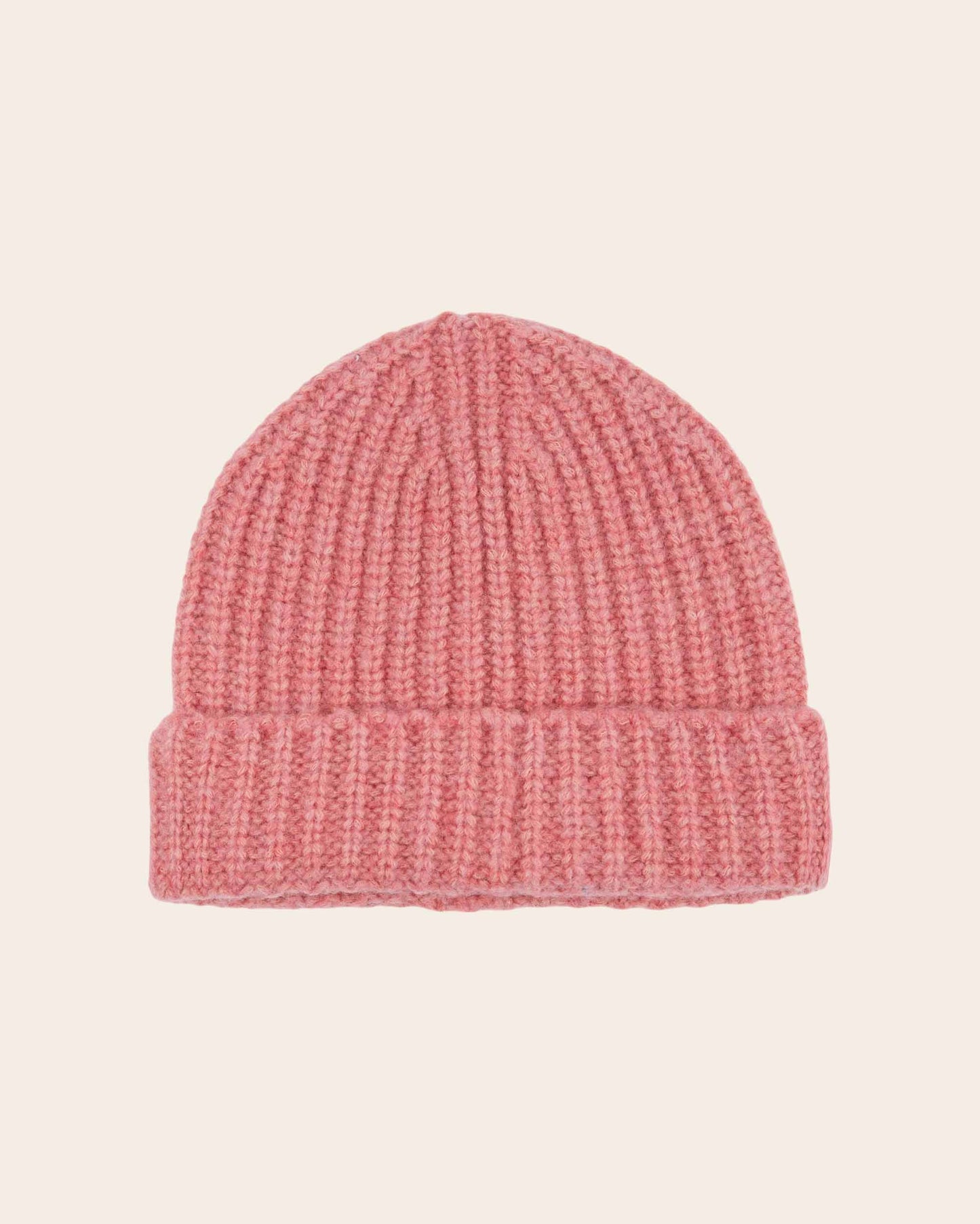 Bonnet laine mérinos rose