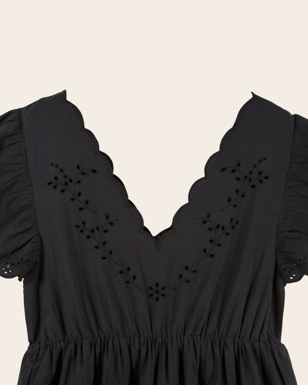 Robe - Festonnée broderie anglaise noir