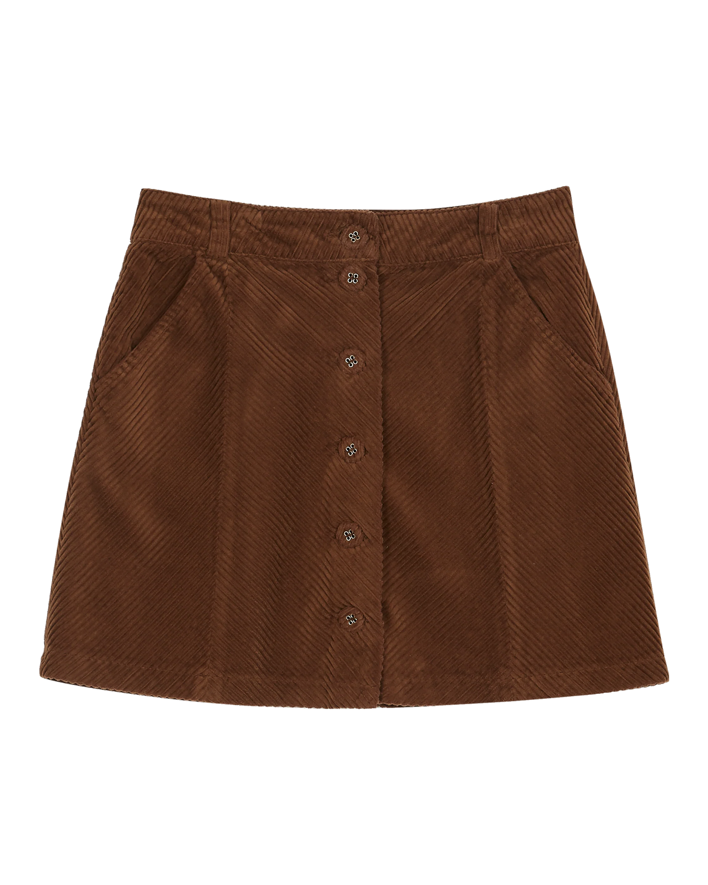 Jupe courte velours chocolat
