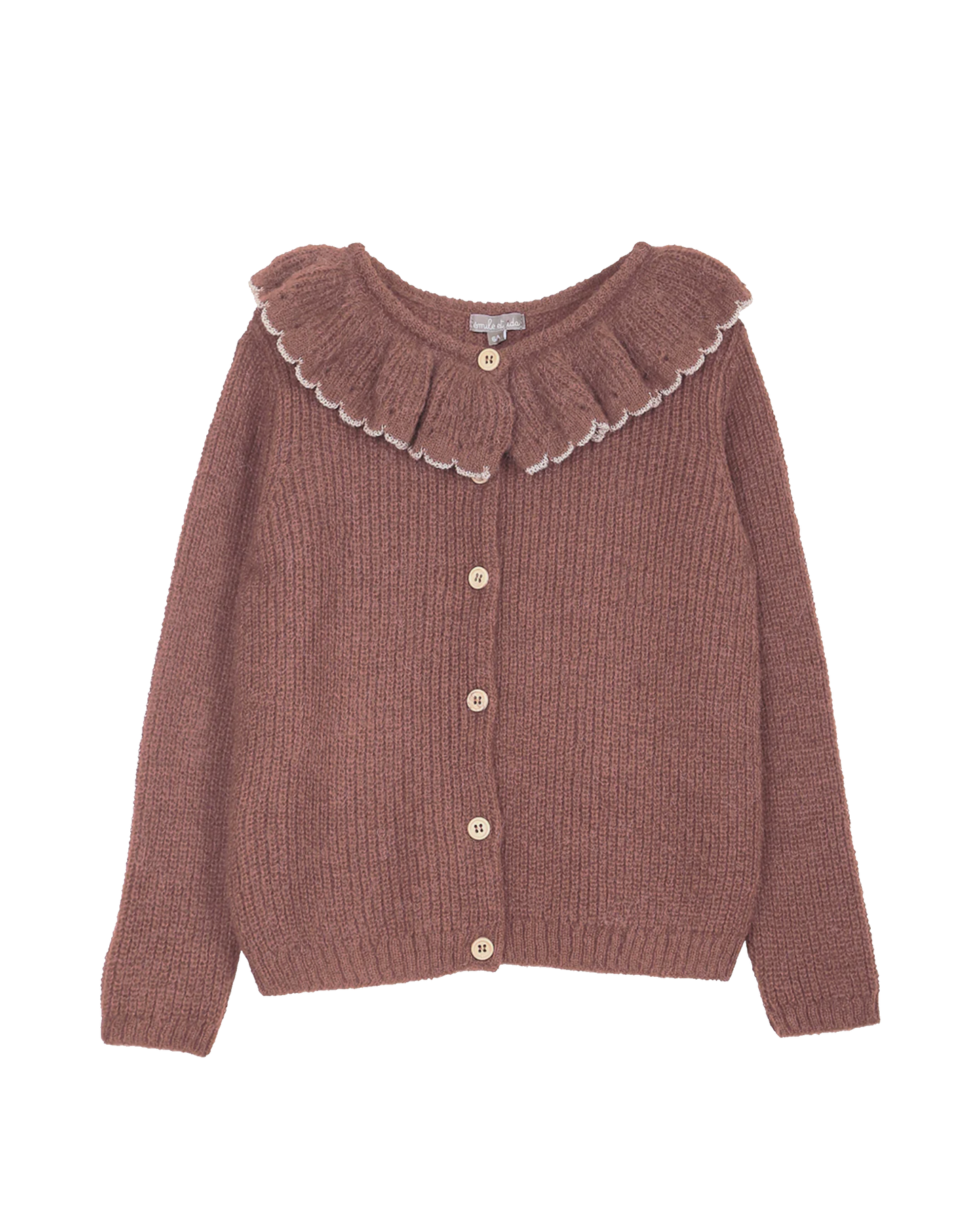 Cardigan collerette alpaga bois