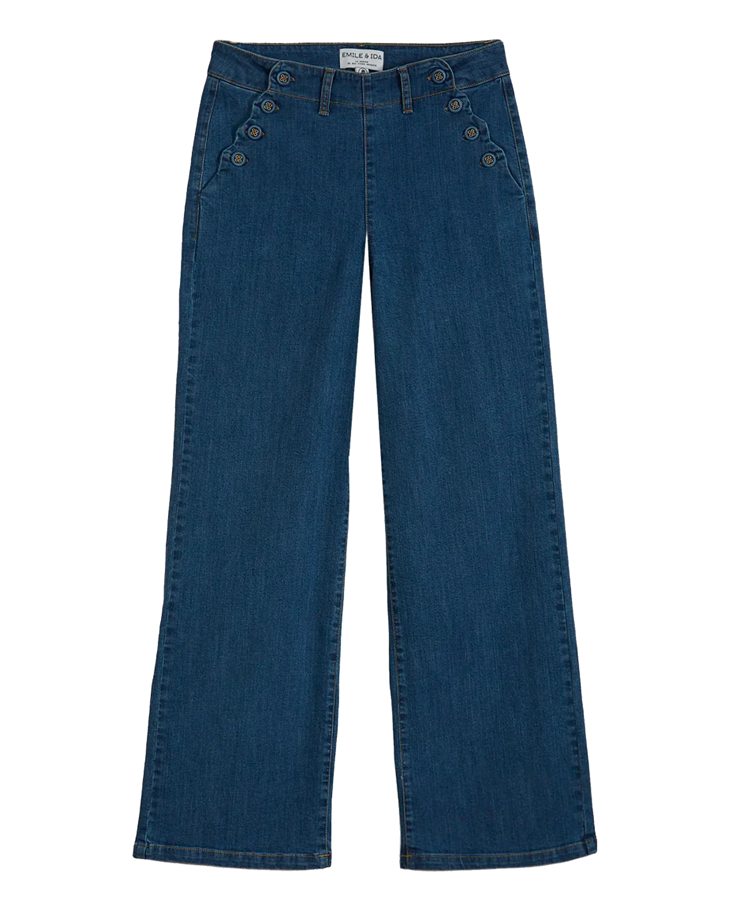 Pantalon à pont denim coton bio bleu