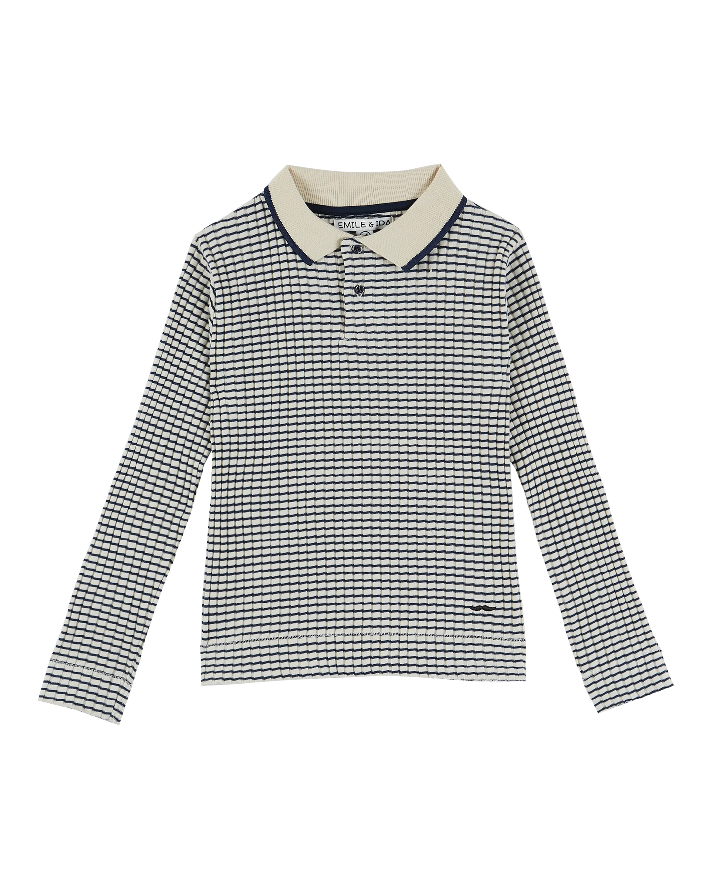 Polo jersey bio rayures écru et bleu