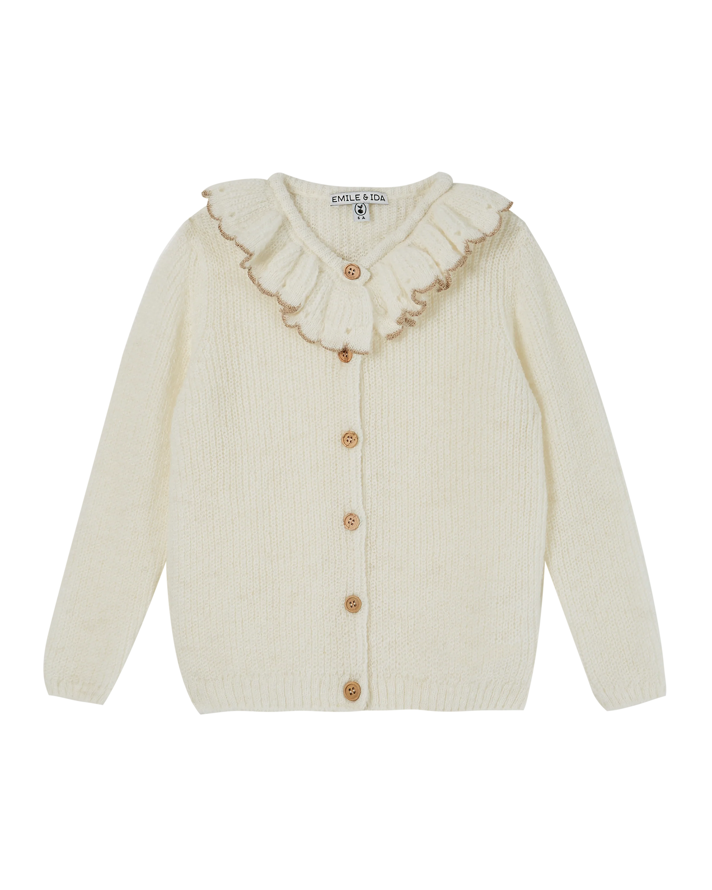 Cardigan alpaga écru et lurex doré