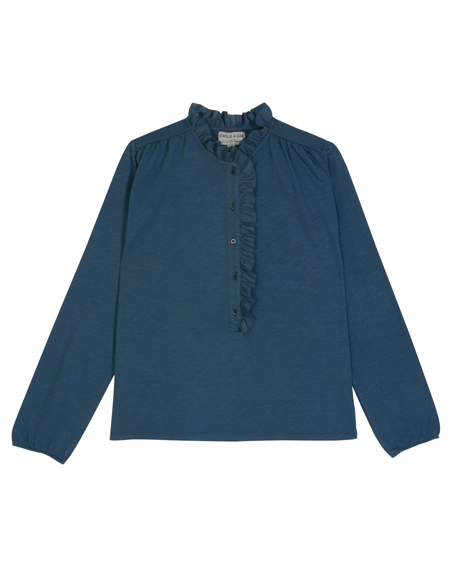 T-shirt jersey de coton flammé navy