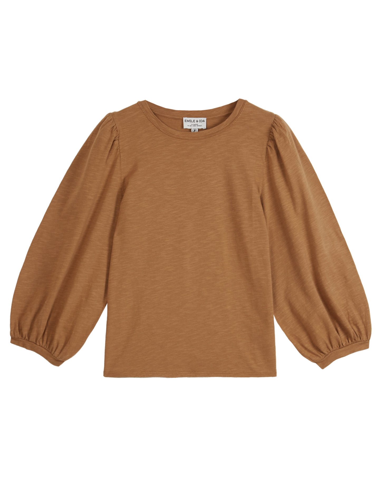 T-shirt manches ballons coton bio macadamia
