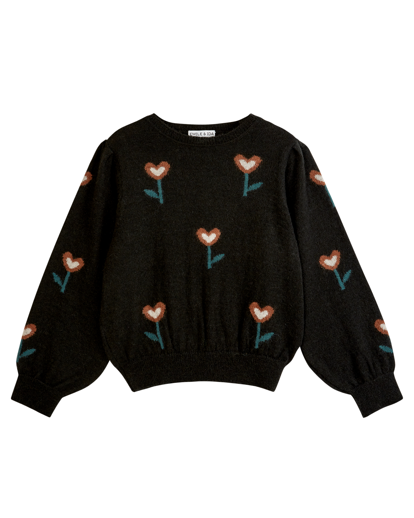 Pull femme tulipe bitume