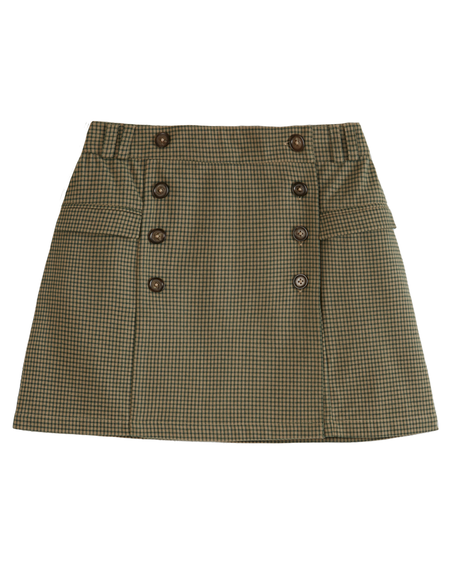 Jupe portefeuille carreaux denise vert