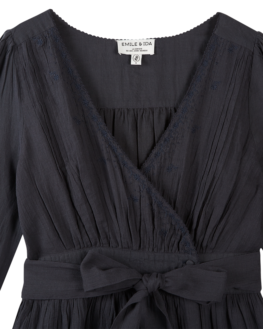 Robe portefeuille vintage coton bitume