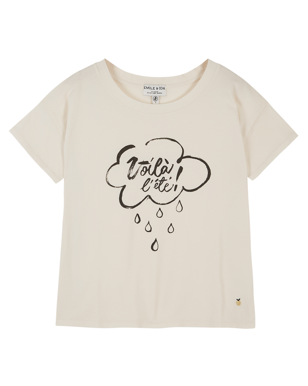 Tee-shirt coton bio écru Voilà l'été