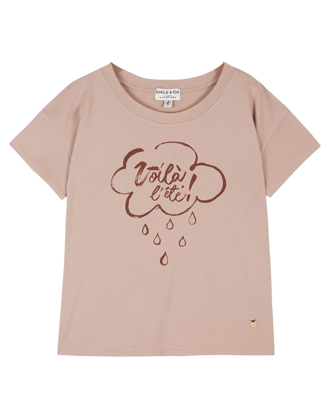 Tee-shirt coton bio mauve Voilà l'été