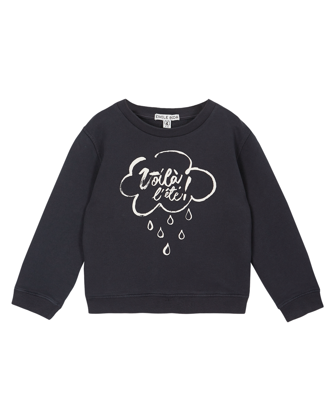 Sweatshirt coton bio " Voilà l'été" bitume