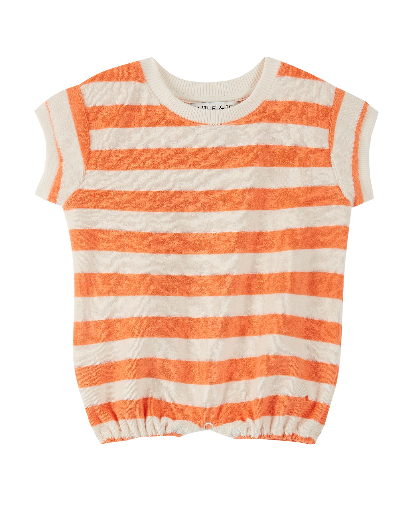Combicourt éponge rayé orange et blanc