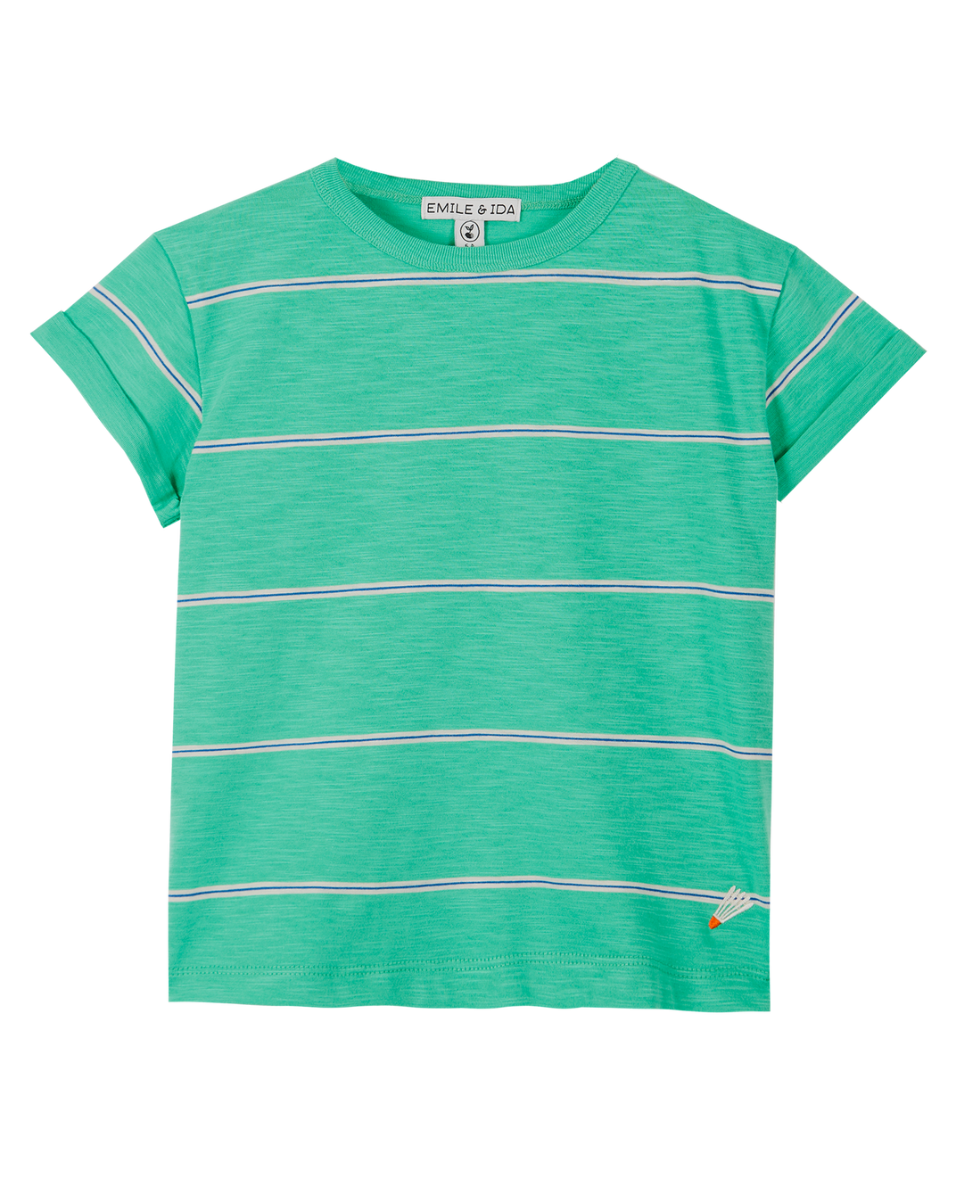 Tee-shirt coton bio rayures pomme