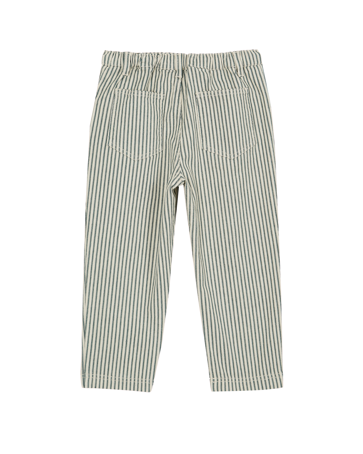 Pantalon coton rayure verte