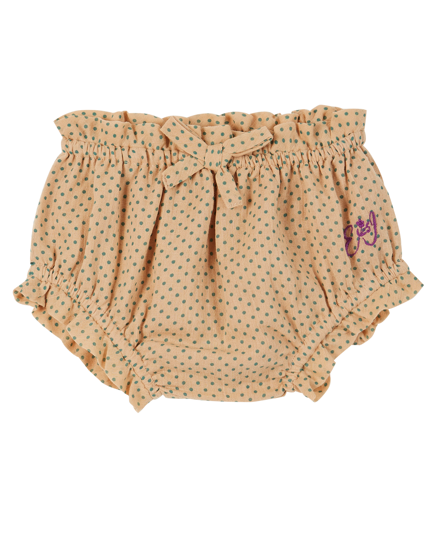 Bloomer coton beige pois vert