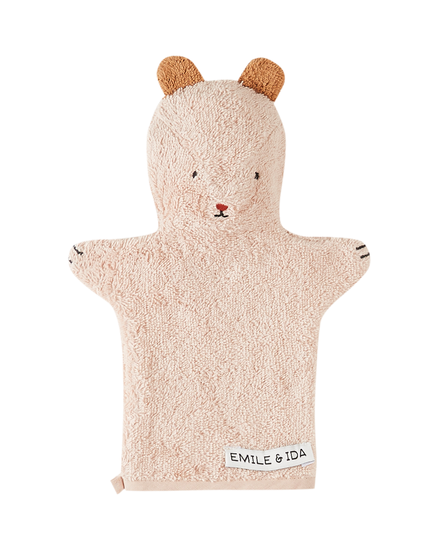 Gant de toilette chaton éponge bio rose