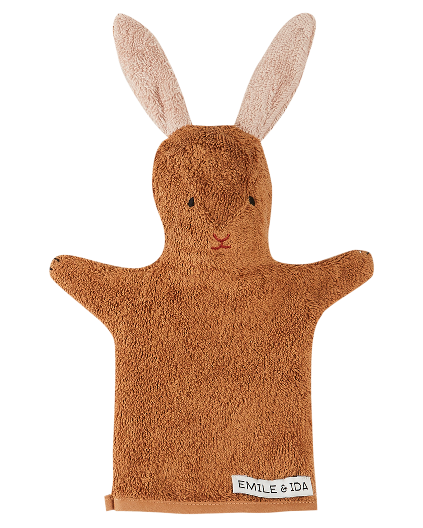 Gant de toilette lapin éponge bio caramel
