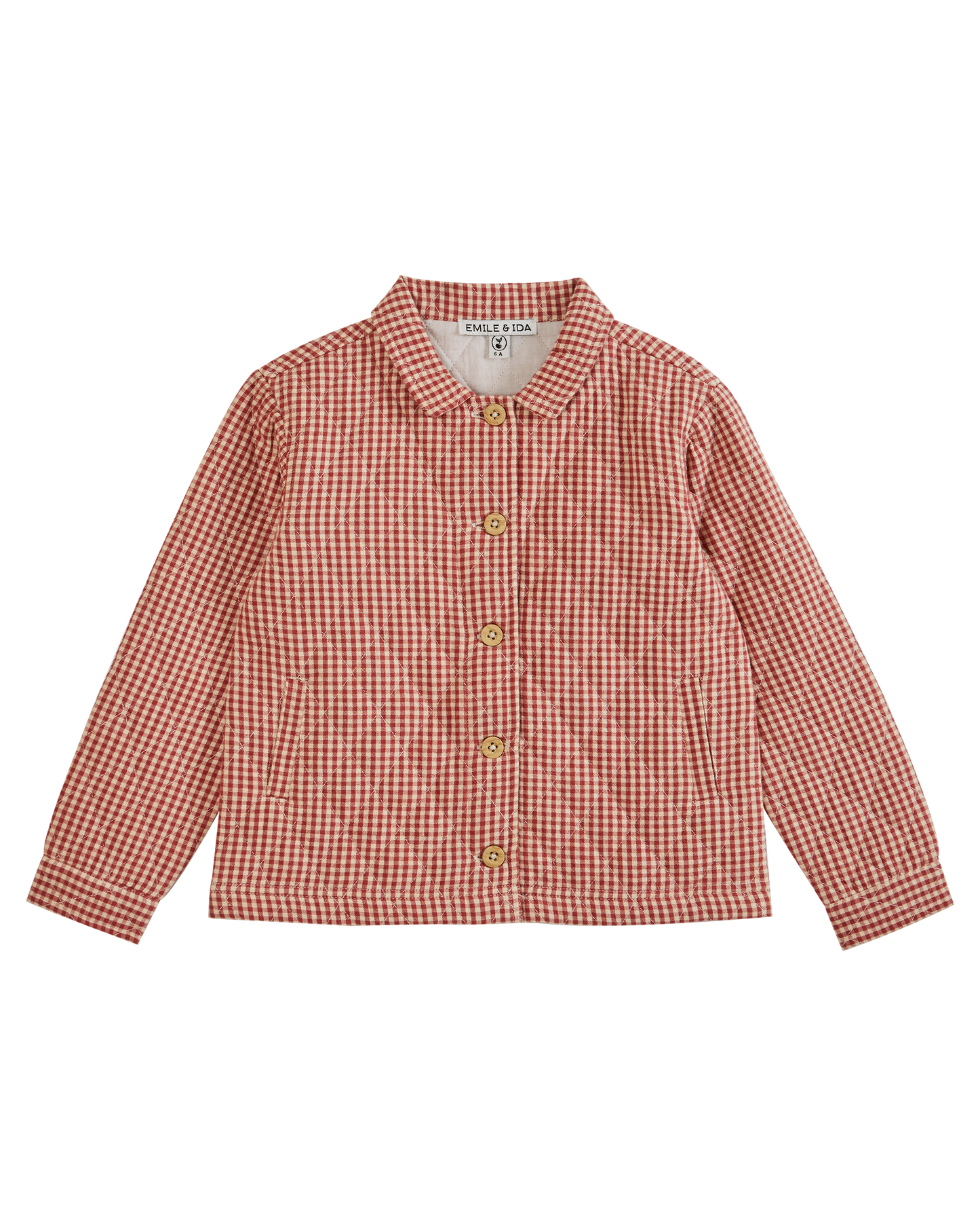 Veste matelassée vichy framboise