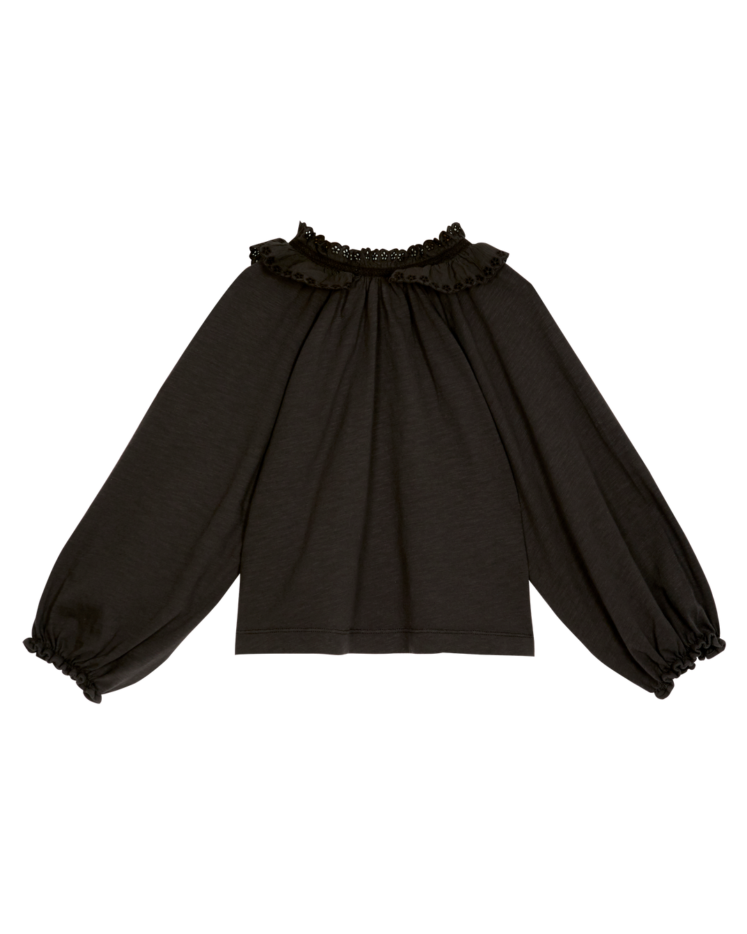 Blouse fille fronces coton bio bitume