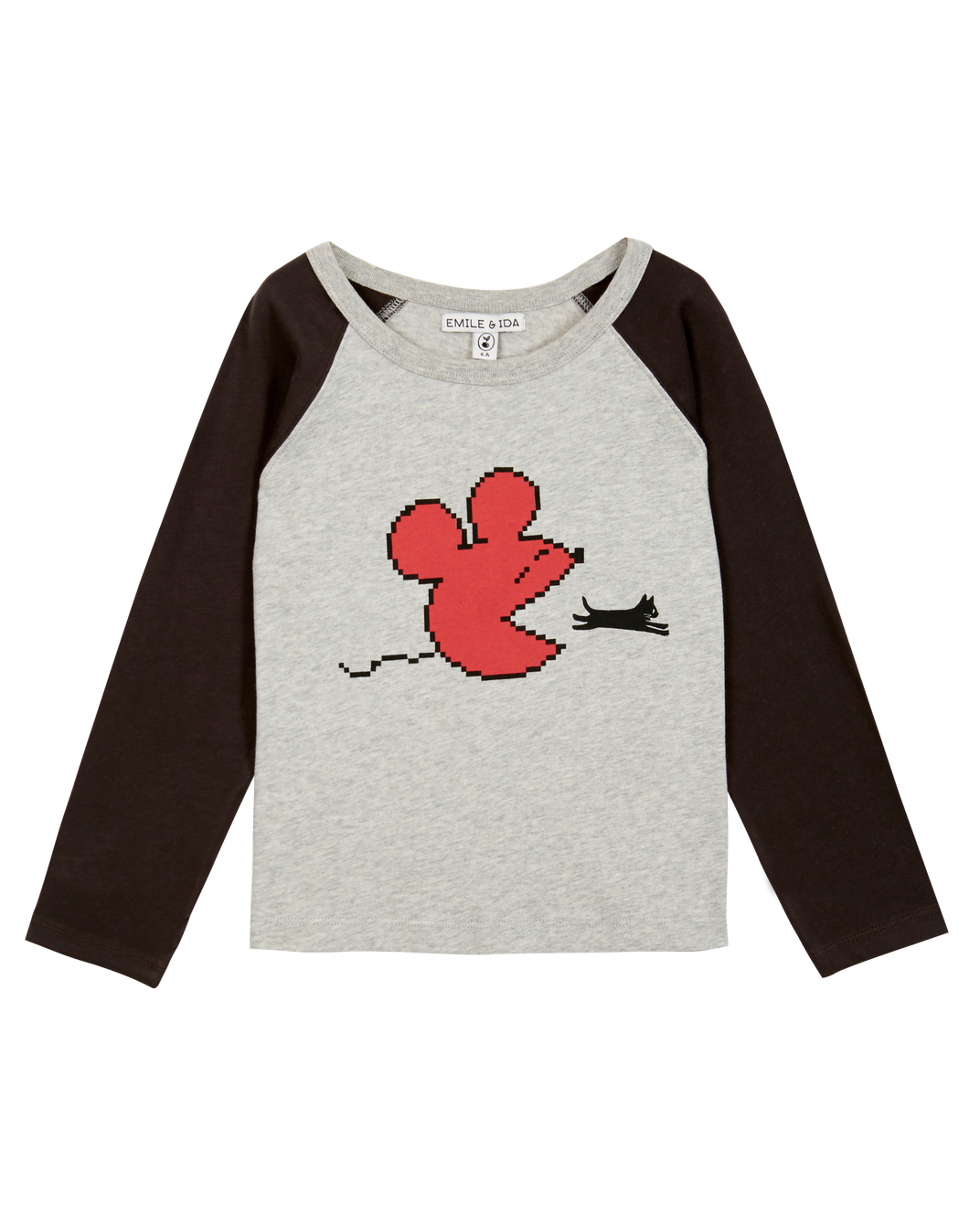 T-shirt bicolore coton bio gris et bitume