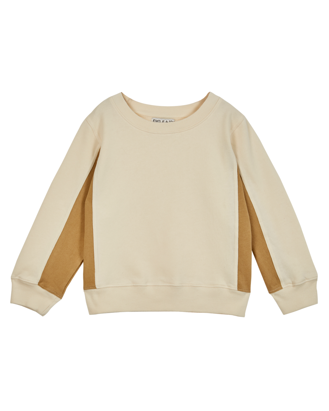Sweat enfant bicolore coton bio écru et beige