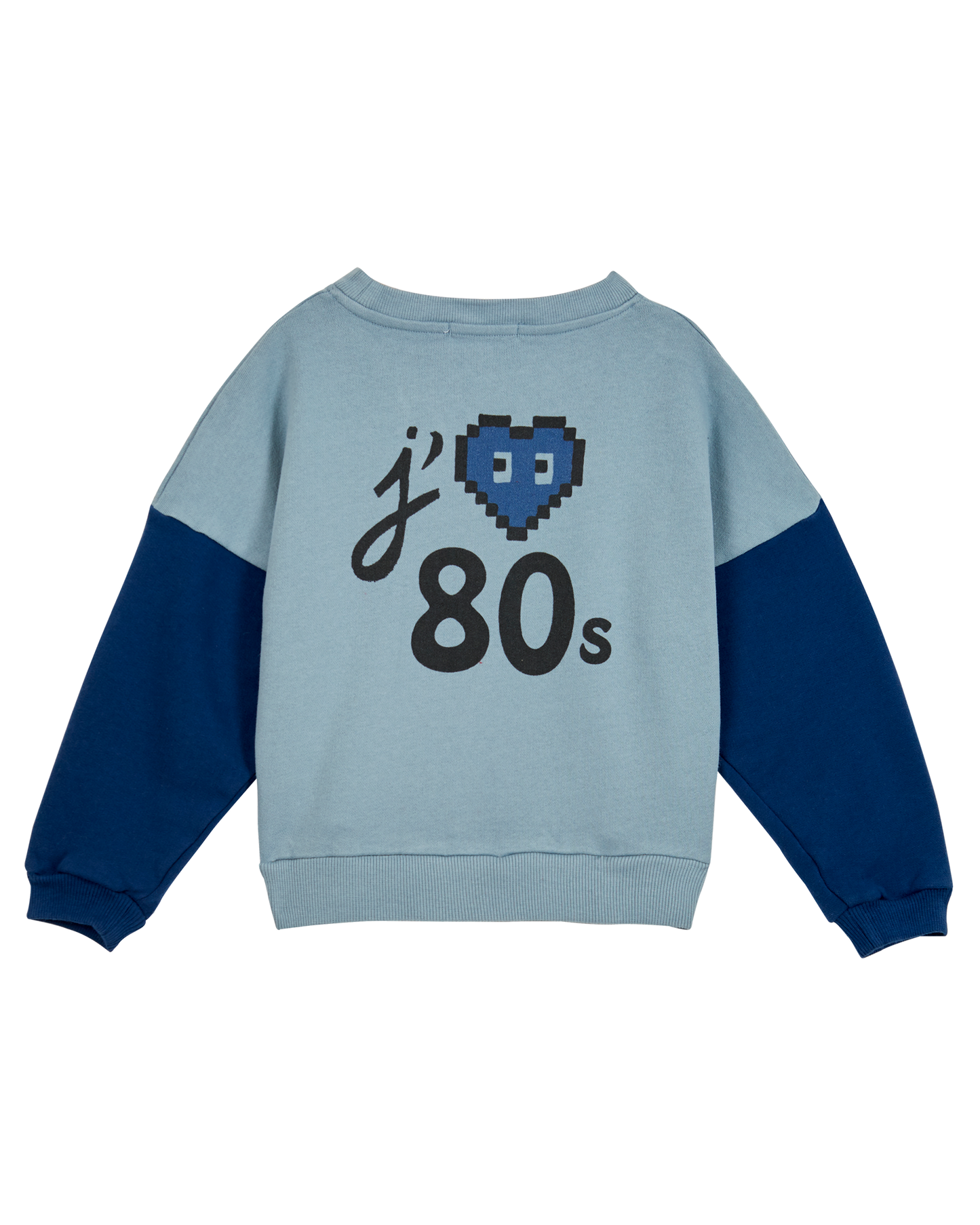 Sweat bicolore coton bio ciel et marine