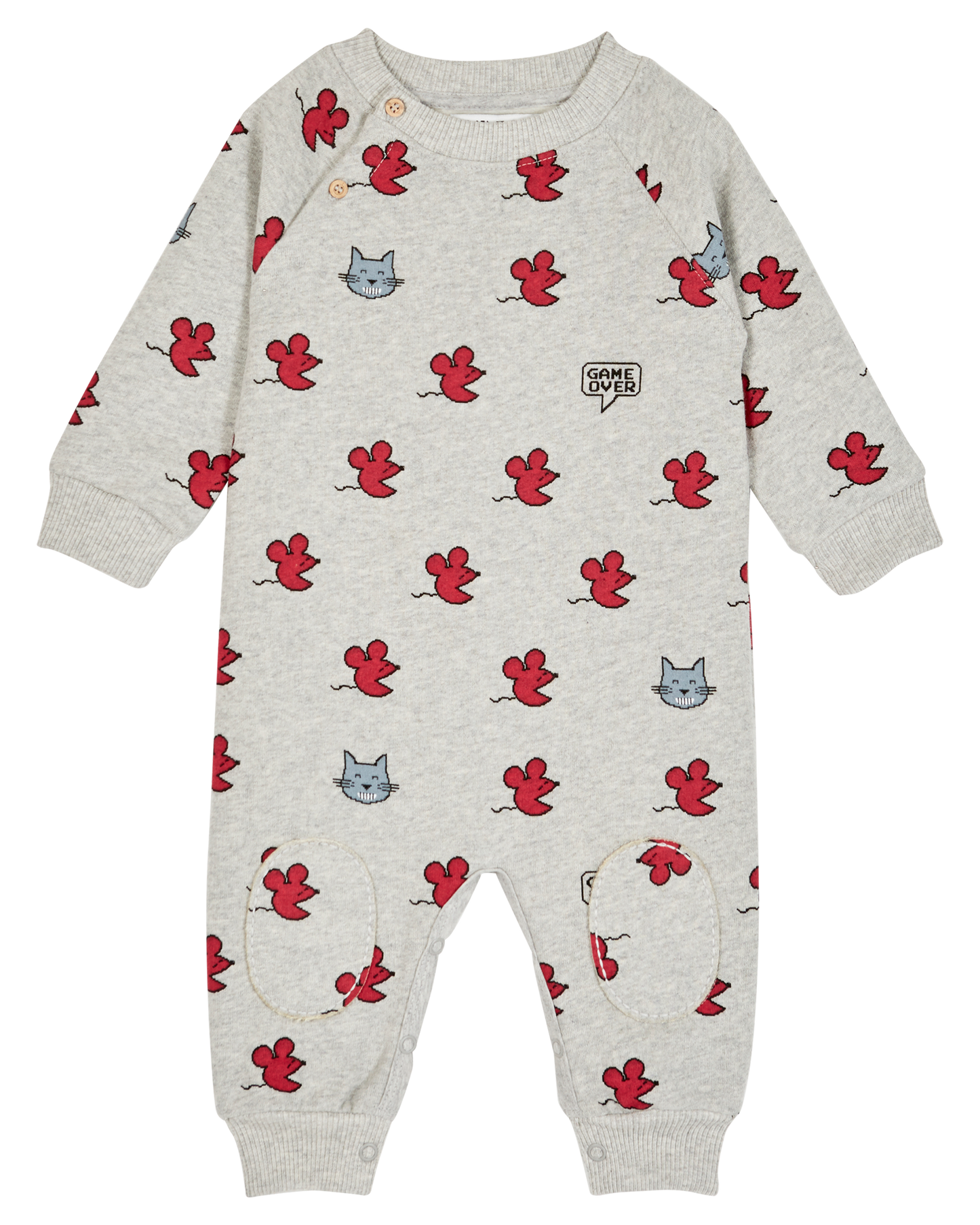 Combinaison souris coton bio gris chiné