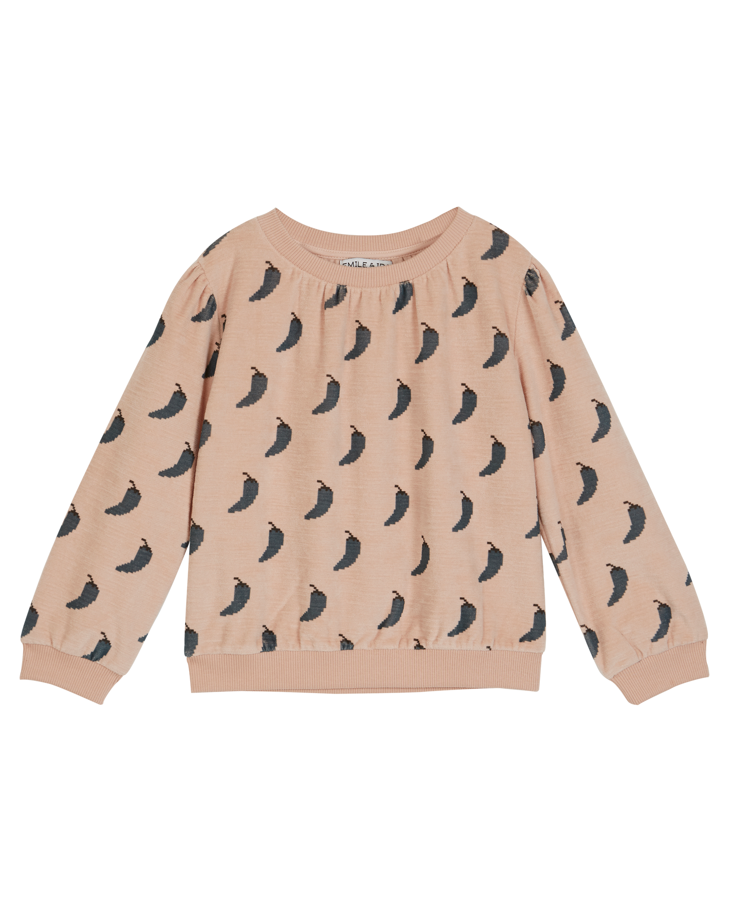 Sweat piment velours rose pâle