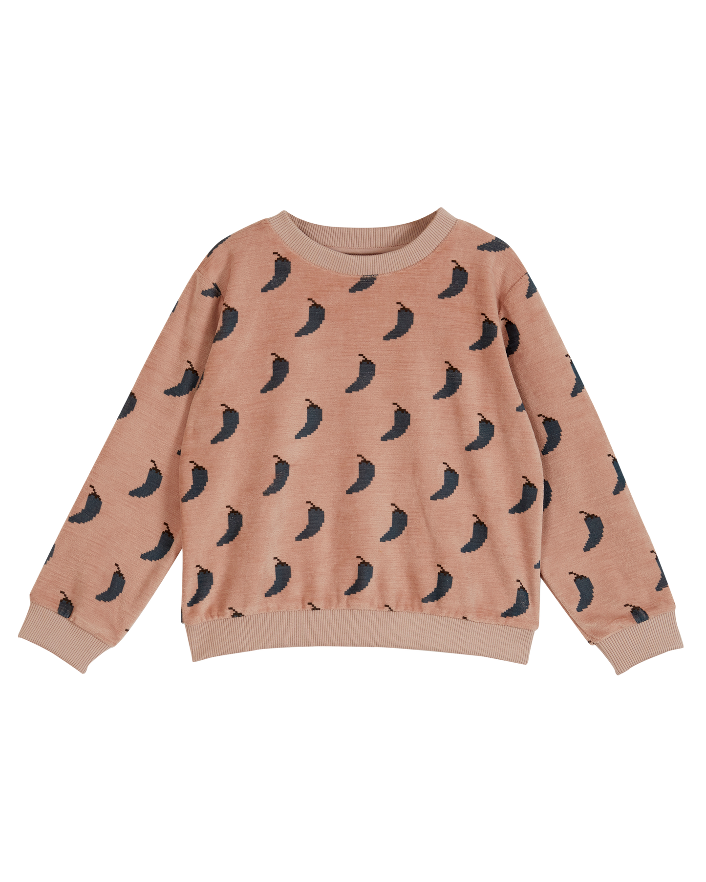 Sweat piment velours vieux rose