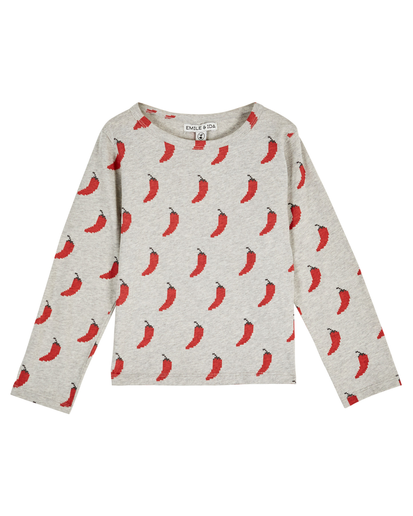 T-shirt piment coton bio gris chiné