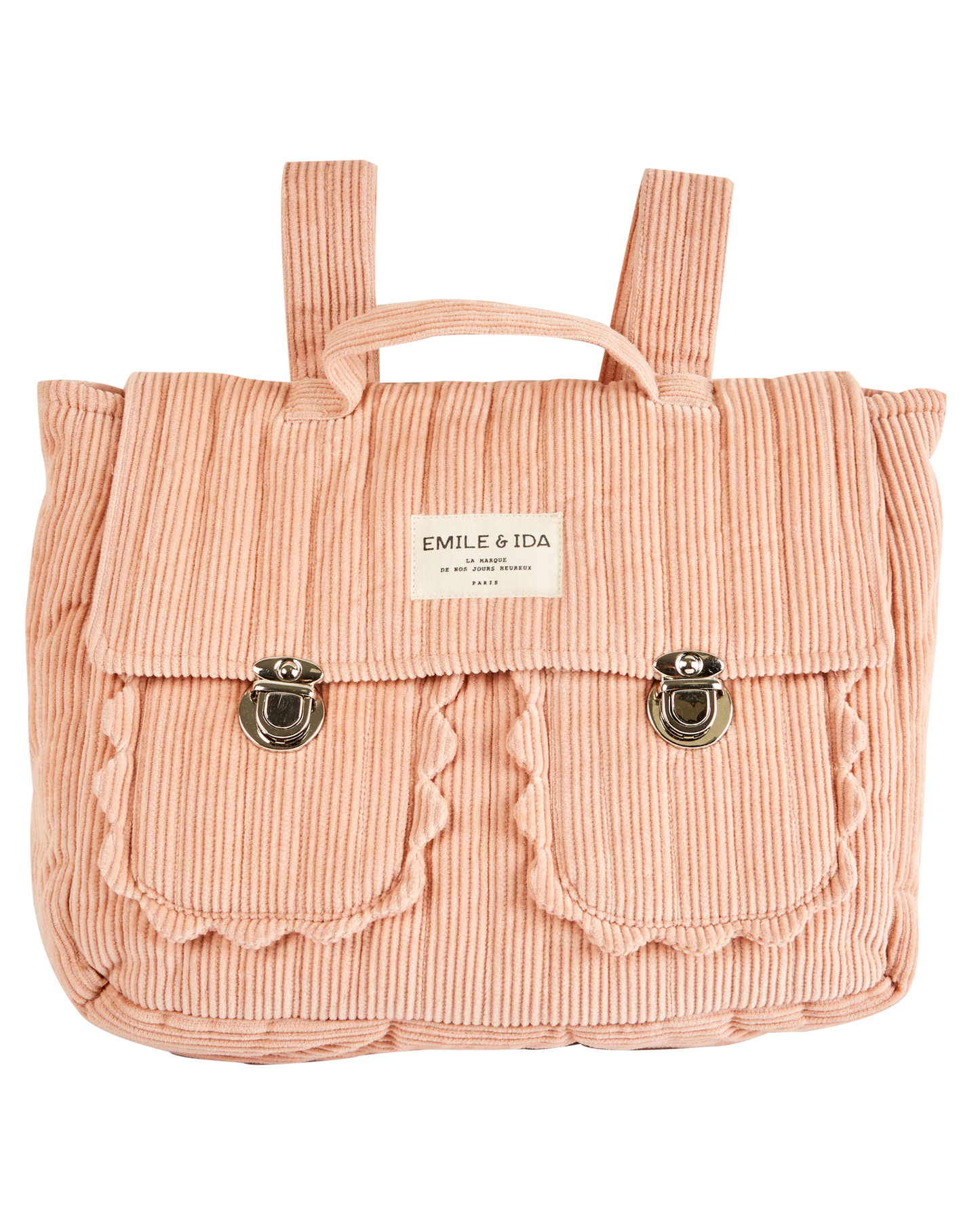 Cartable velours pivoine