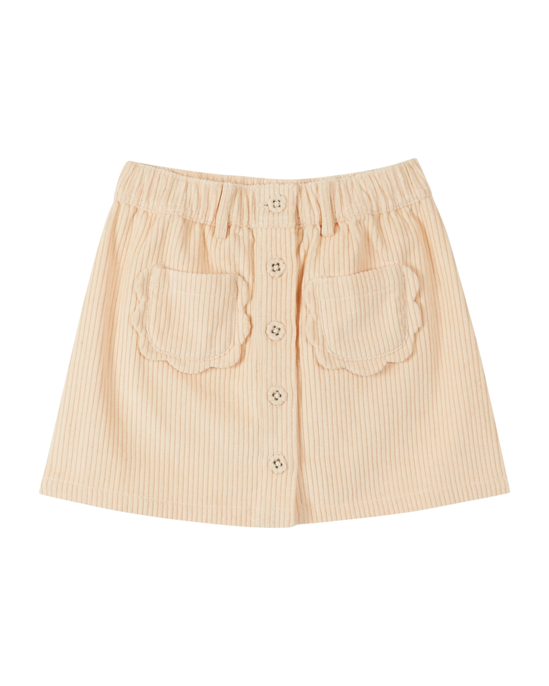 Ecru velvet flower pocket skirt