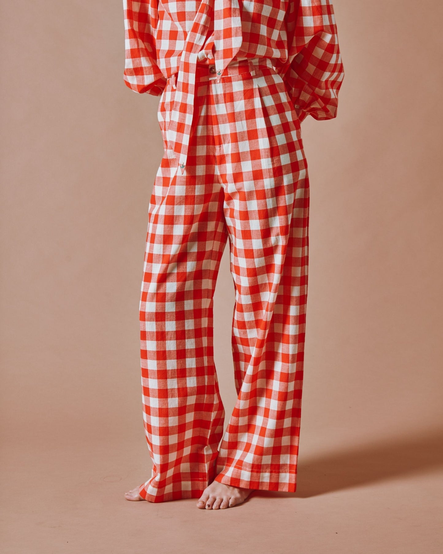 Pantalon - Vichy rouge