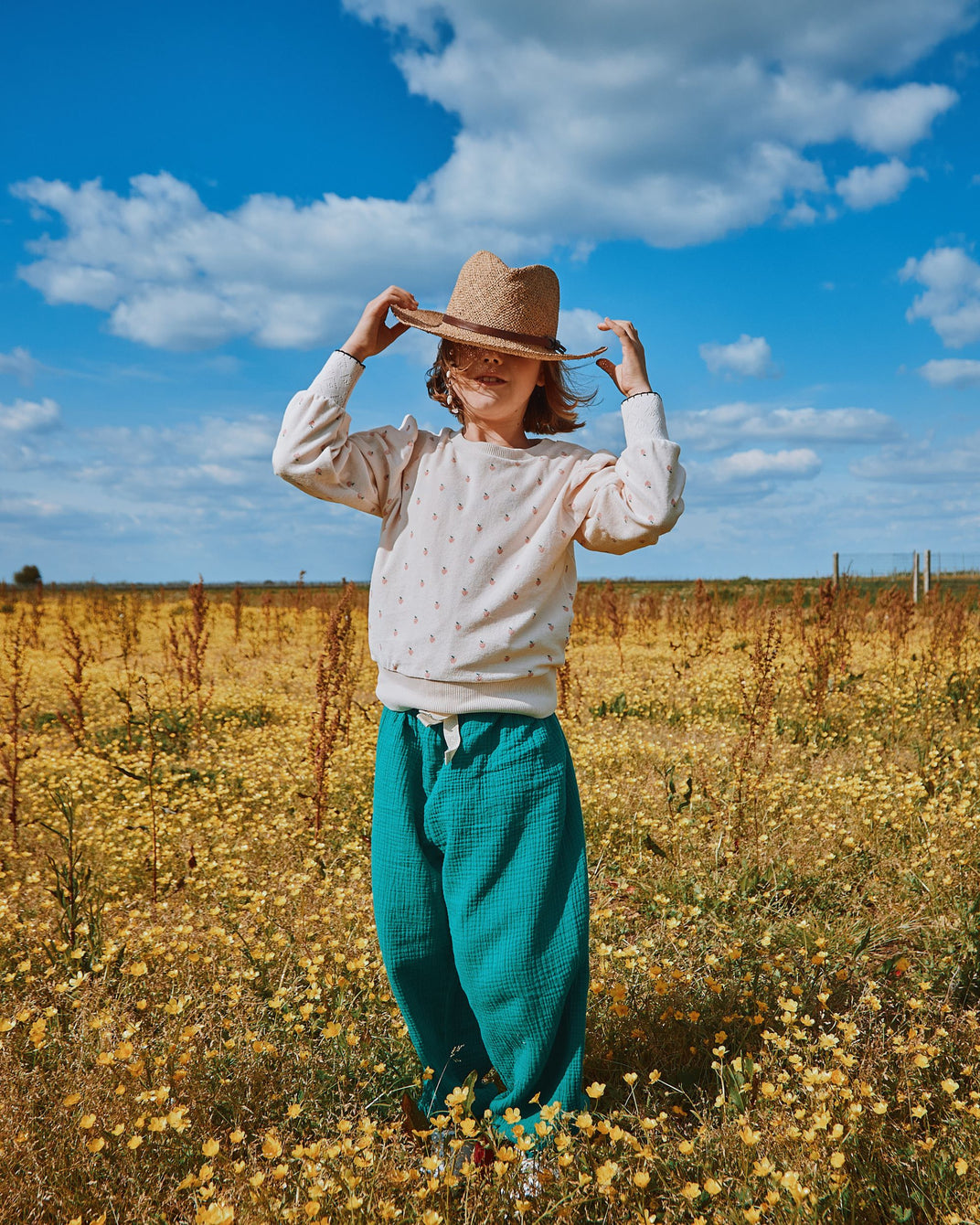 Bean cotton gauze pants