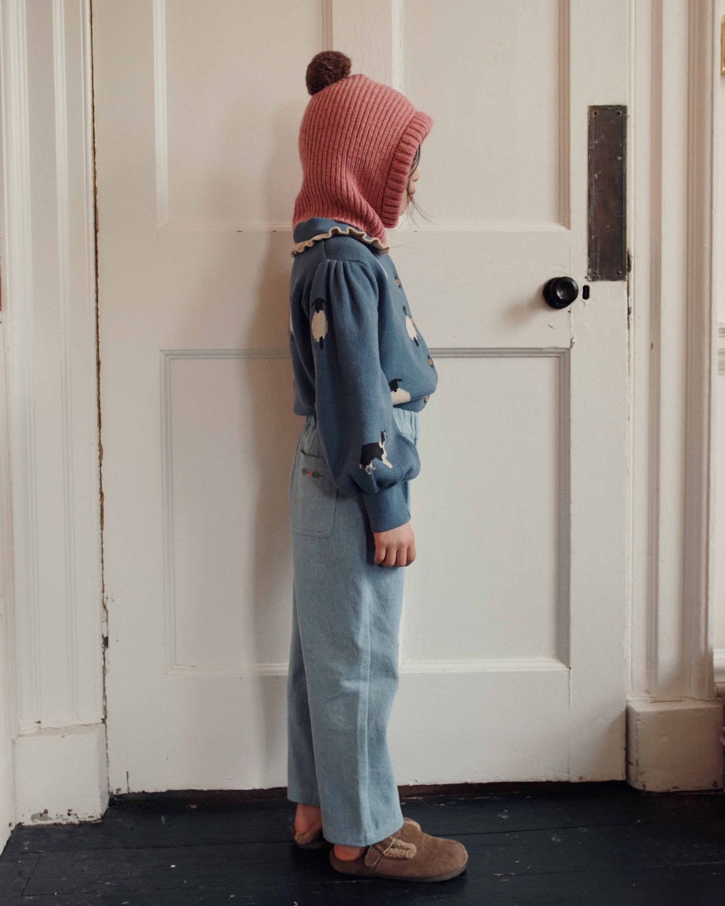 Cagoule enfant - Laine mérinos rose