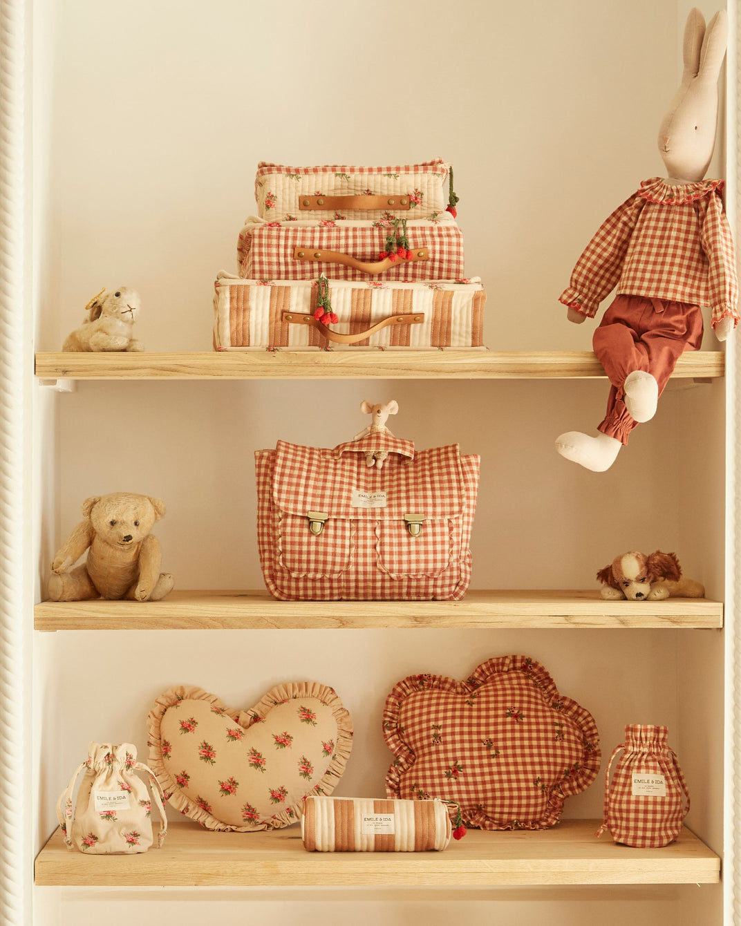 Cartable - Matelassé vichy terracotta