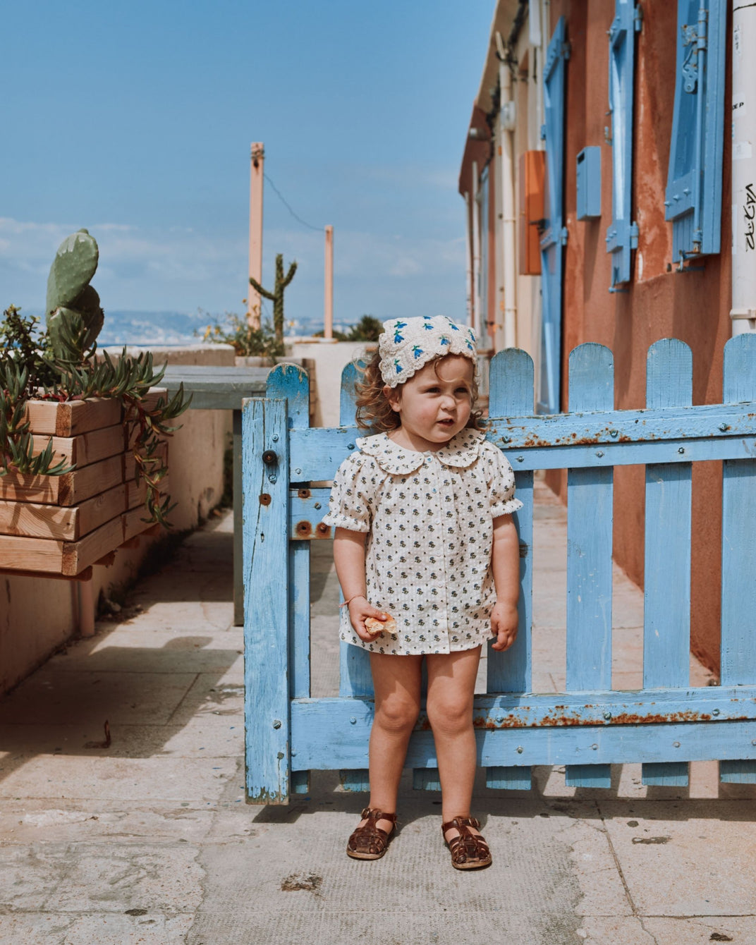 Blouse - col fleurs iris