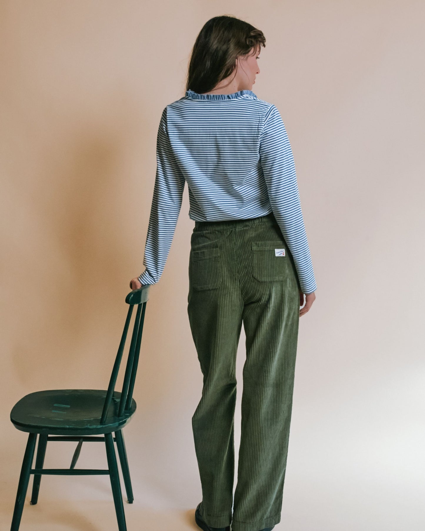 Pantalon - Velours cotelé vert pistache