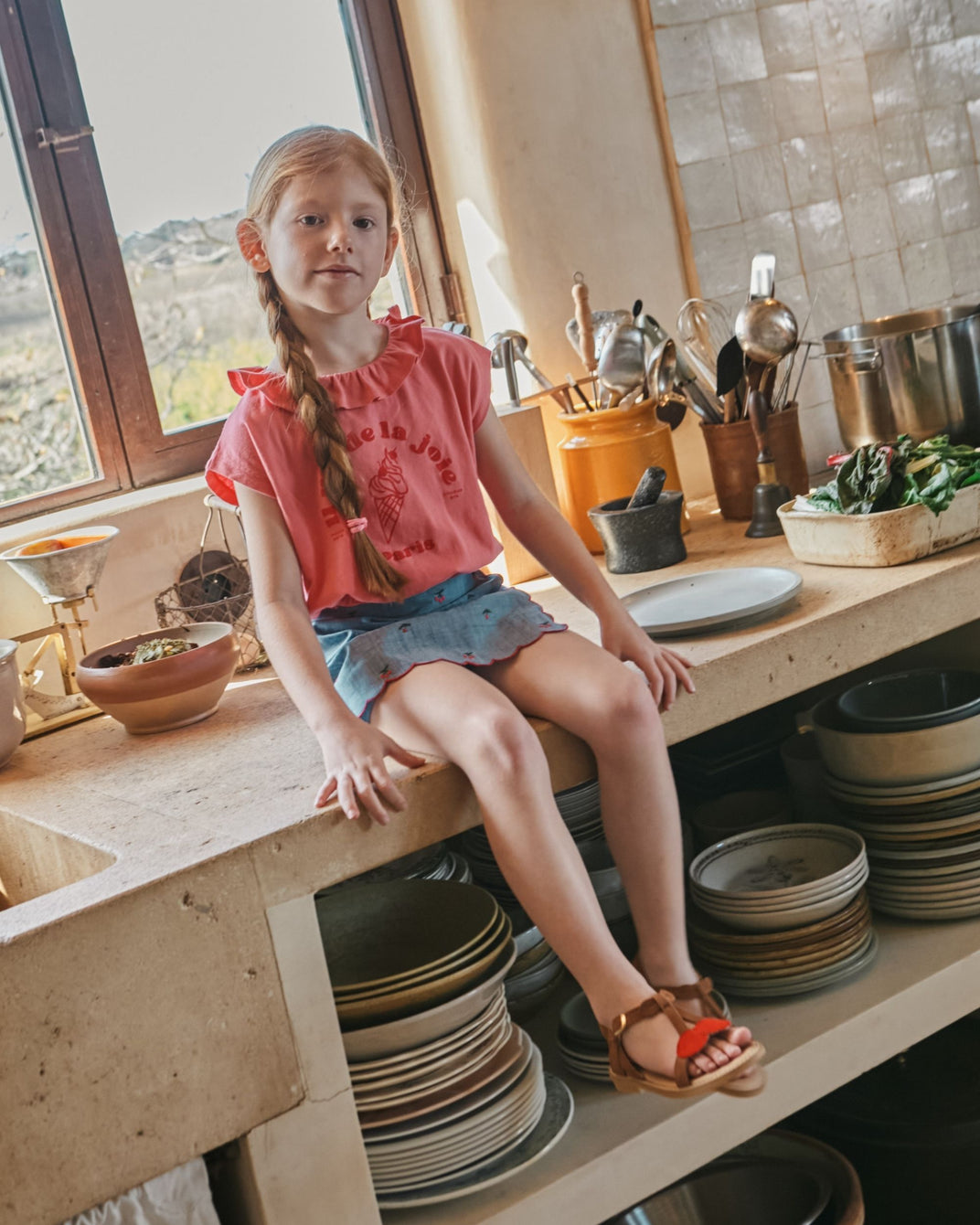 T-shirt - Imprimé volanté rose bonbon