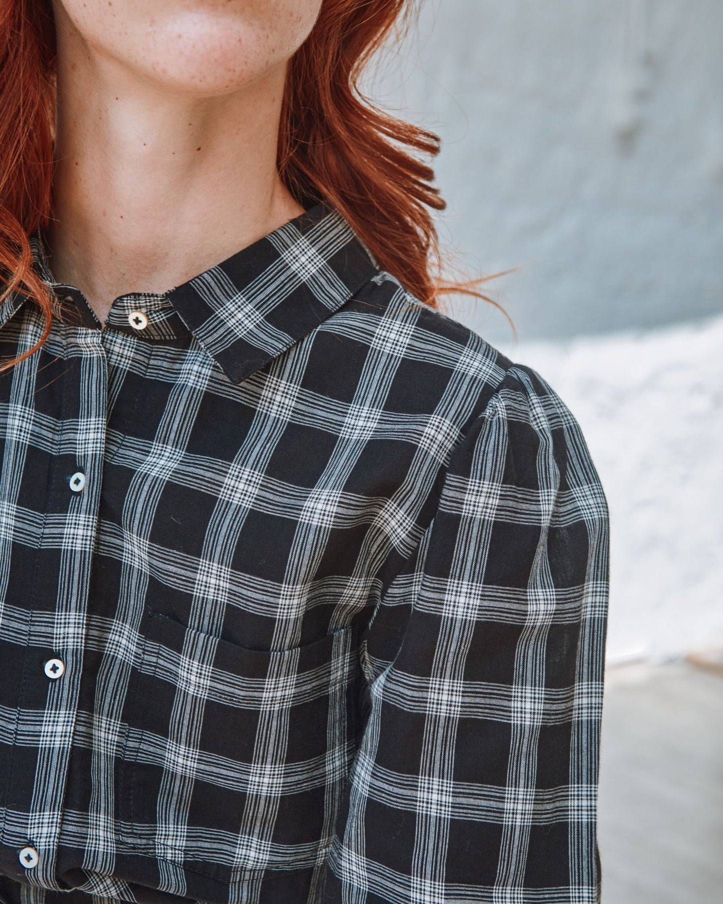 Chemise à carreaux noir