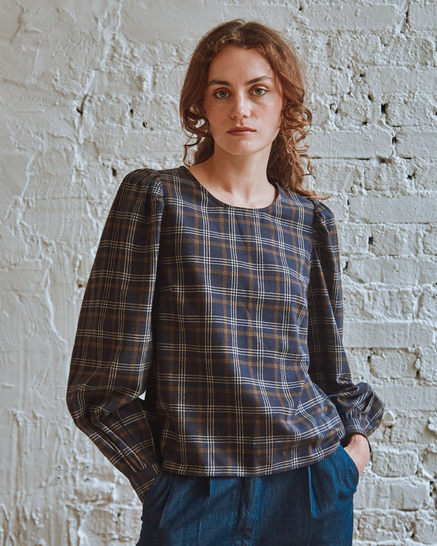 Blouse carreaux gavin bitume