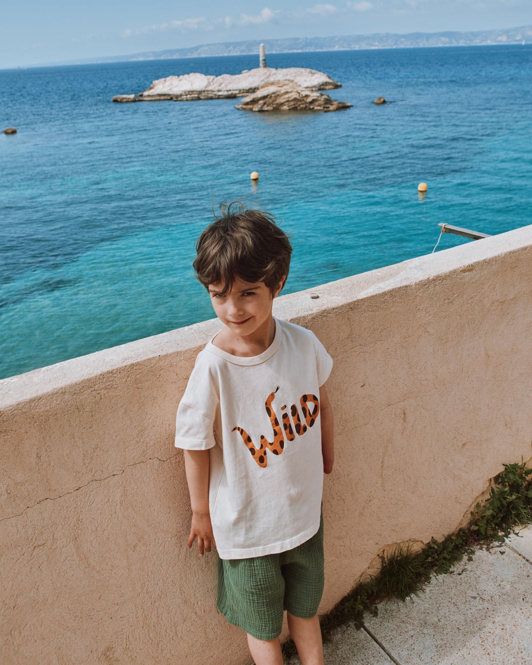 T-shirt coton bio Wild crème