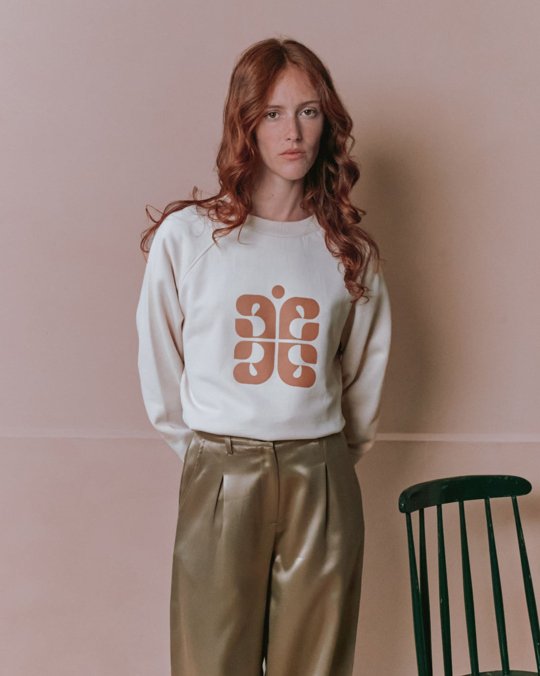 Pantalon - Satiné beige doré