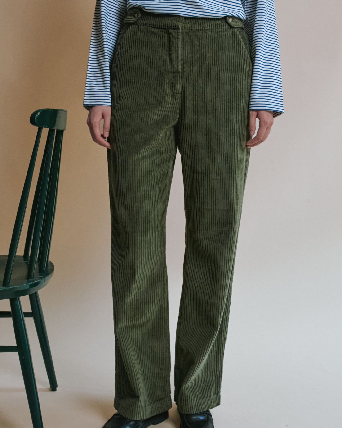 Pantalon - Velours cotelé vert pistache