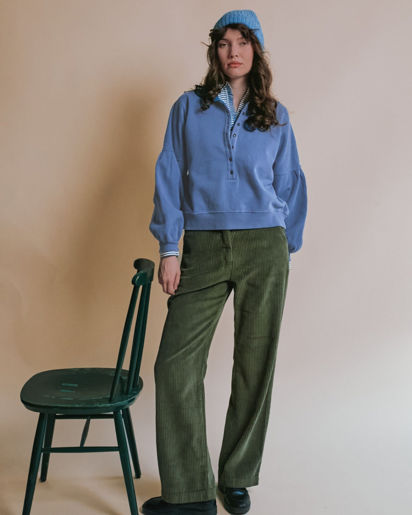 Pantalon - Velours cotelé vert pistache