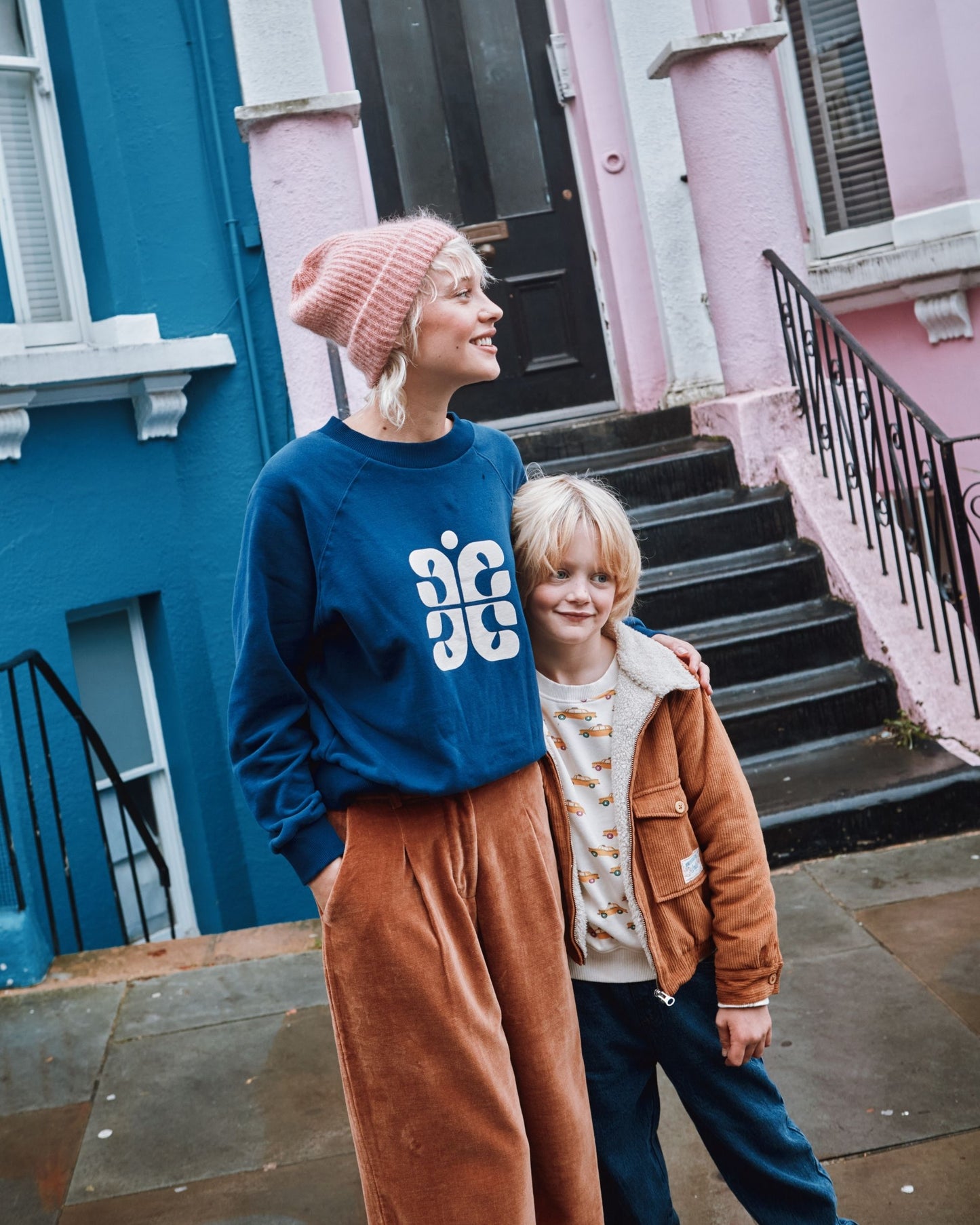 Sweat logo coton bio bleu foncé