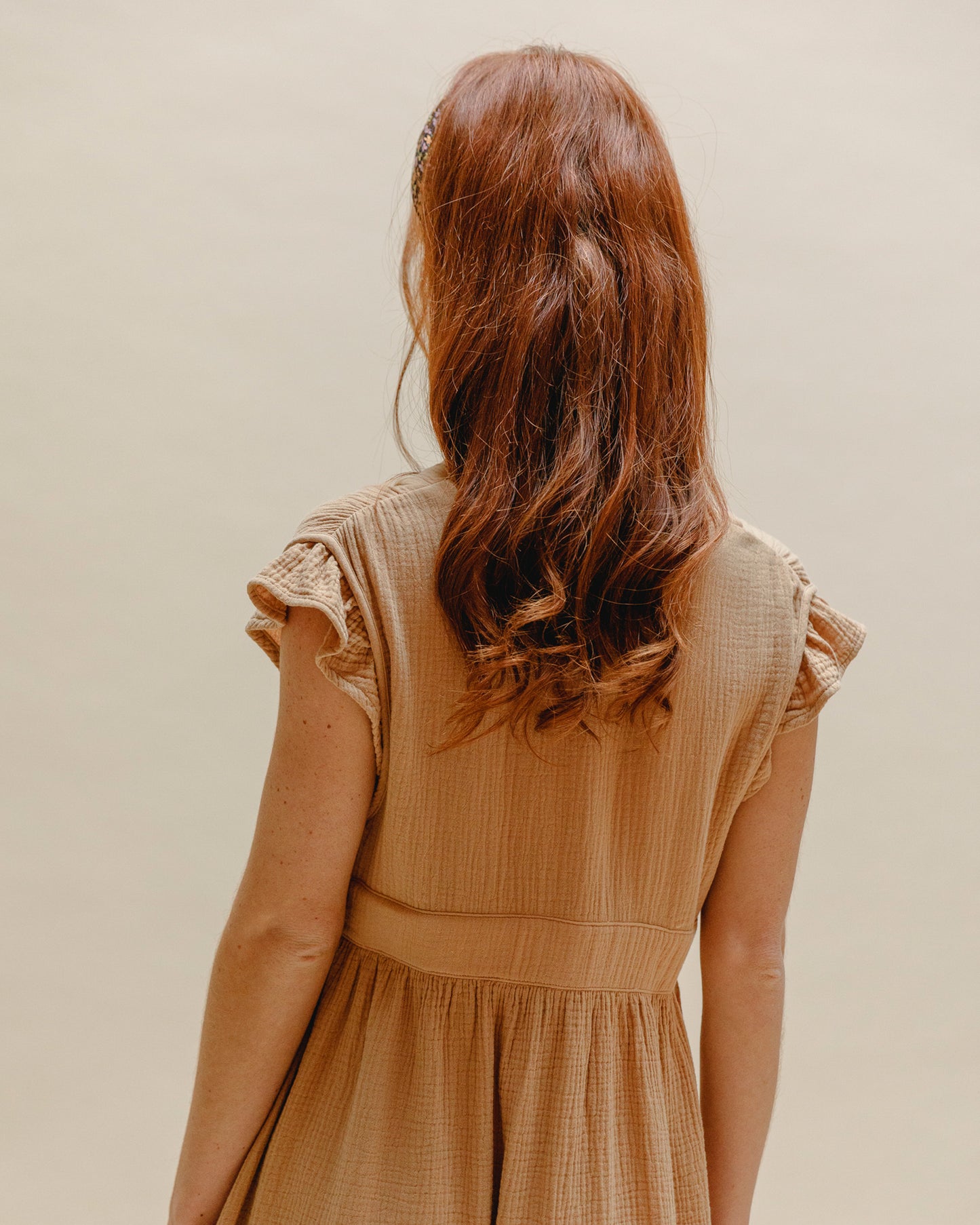 Robe - Midi gaze de coton miel