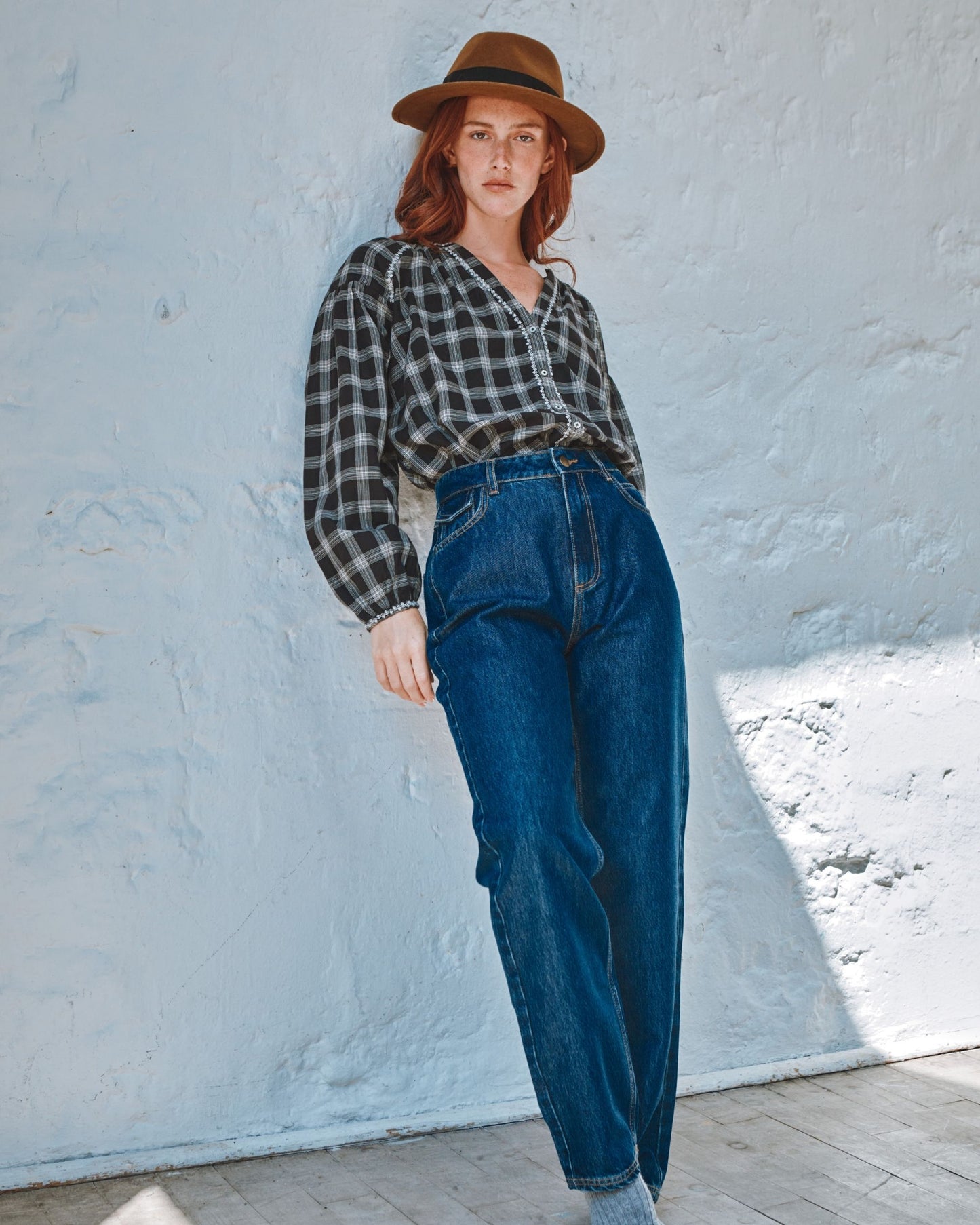soho plaid blouse