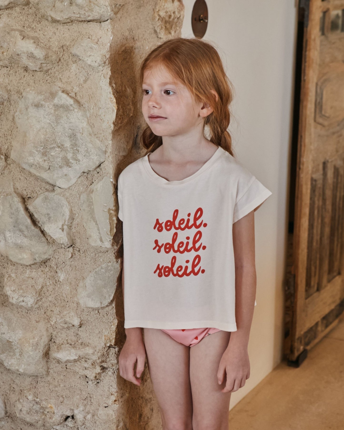 T-shirt - "Soleil. Soleil. Soleil." crème